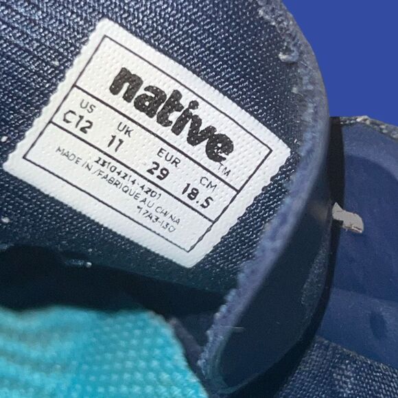Toddler Infant Native Monaco Navy Sneakers Size C 12 - Picture 5 of 7